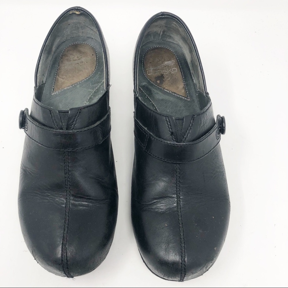 DANSKO | Black Clogs Slip On Strap Detail Heel 39 - Picture 3 of 11